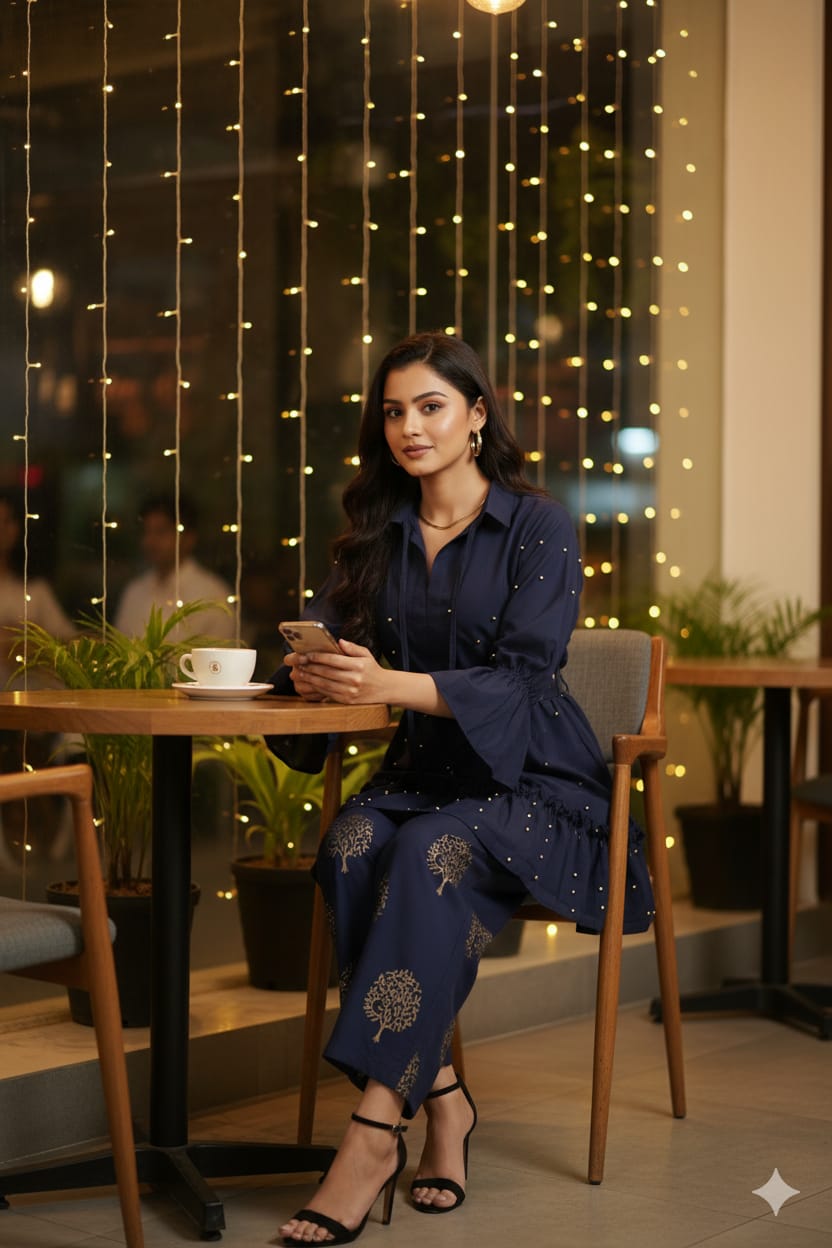 ๐ Moti Charm โ Western Top & Plazo Set ๐