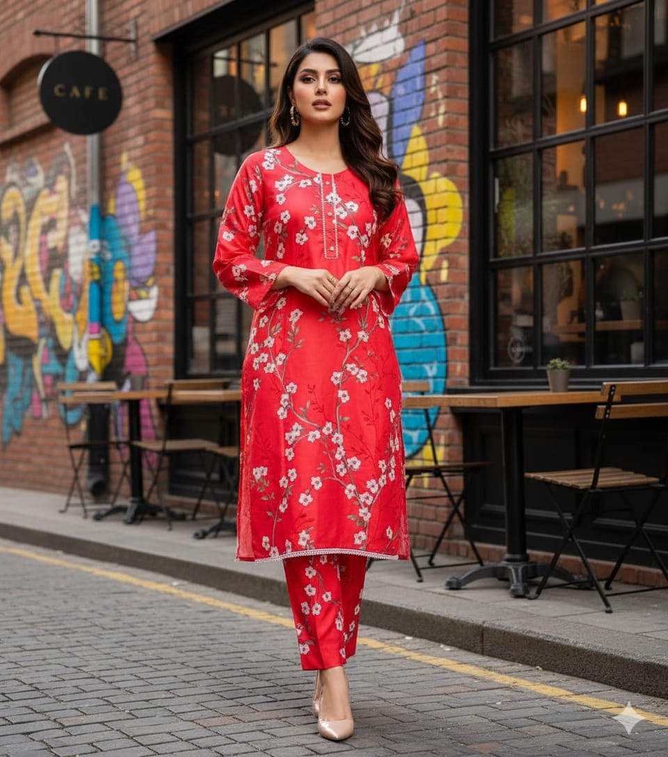 Digital Cotton Stitched 2pc Suit S M L XL