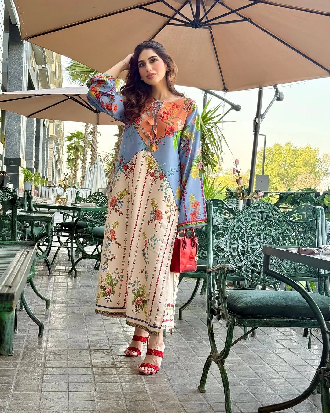 SUNSET BLOOM Co-Ord Set – Silky Lawn 2-Piece