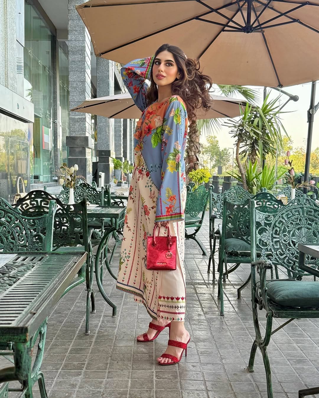 SUNSET BLOOM Co-Ord Set – Silky Lawn 2-Piece