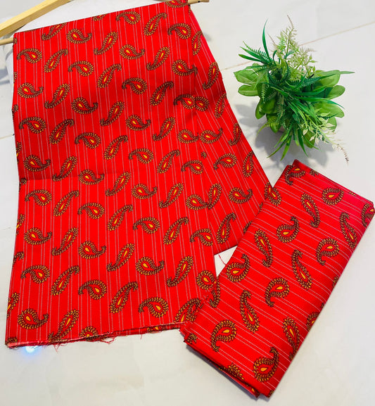 Summer Unstitched Cotton Suit - Digital Premium Fabric - 4.5 meter 2pc