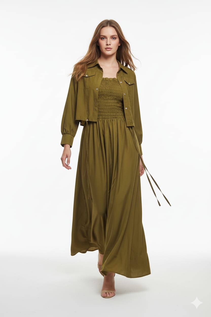 Jacket style Maxi OLIVE