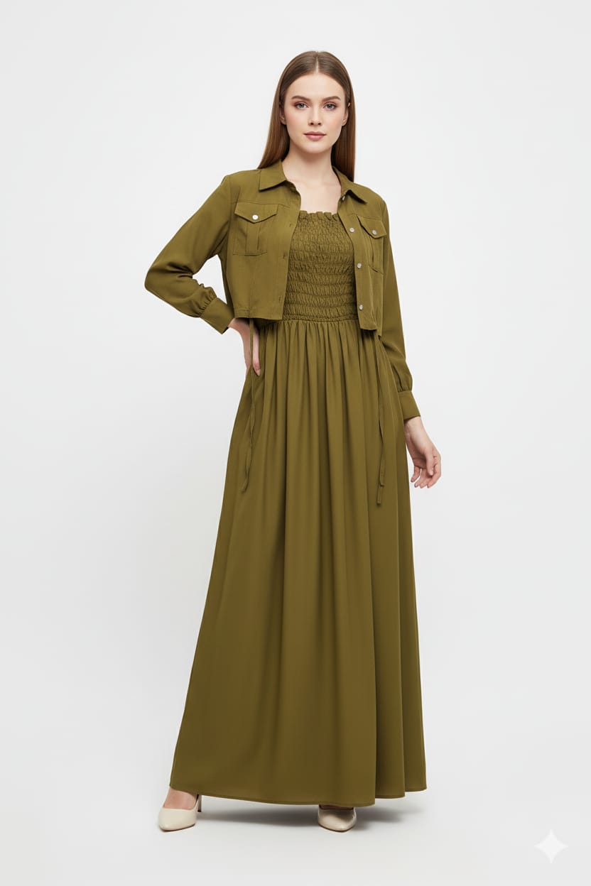 Jacket style Maxi OLIVE