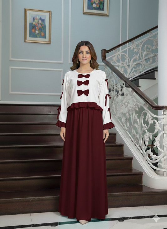 Bow Pookie Maxi 🎀 Mehroon