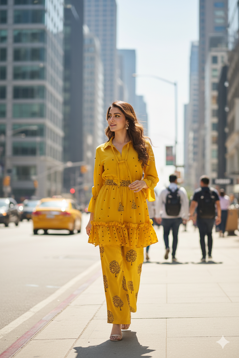 👗 Moti Charm — Western Top & Plazo Set 👗