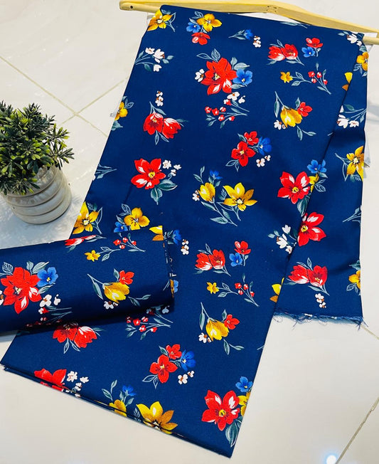 Summer Unstitched Cotton Suit - Digital Premium Fabric - 4.5 meter 2pc